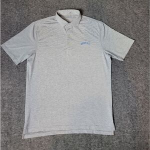 Johnnie-O Lyndon Performance Golf Polo Shirt Men Size M Heather Twilight Striped